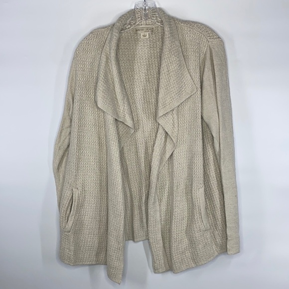 Barefoot Dreams Cozy Chic Lite Cream Open Front Cardigan Size Large - Picture 1 of 8